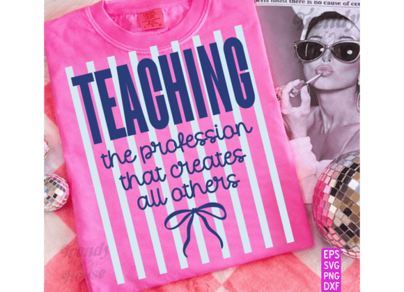 Download Preppy Striped Teacher Quote PNG Shirt - Png Collection