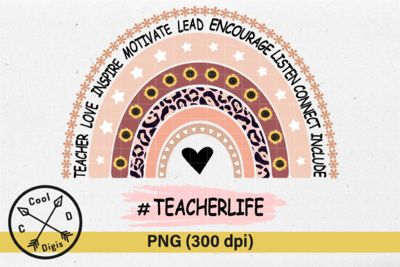 Download Teacher Life Rainbow PNG Sublimation - Png Collection