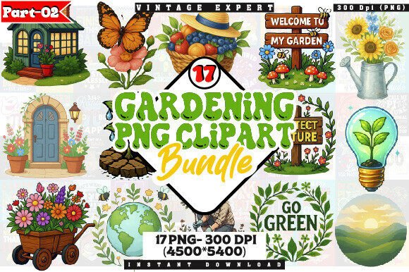 Download Botanical Gardening Clipart PNG Bundle - Png Collection