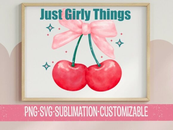 Download Just Girly Things SVG PNG Cherry Bow - Png Collection