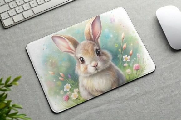 Download Cute Easter Bunny Mouse Pad PNG Design - Png Collection