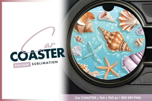 Download Round Car Coaster Png with Seashells - Png Collection