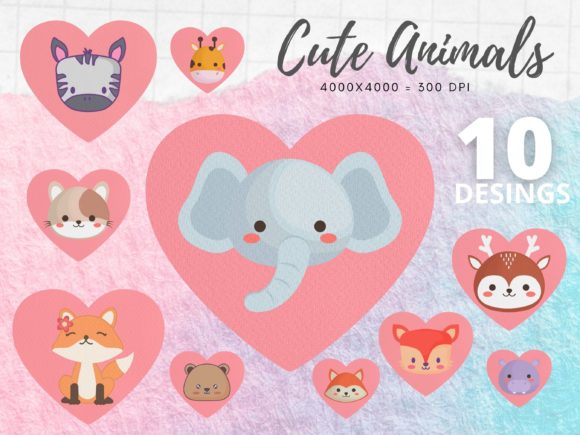 Download Cute Animal Heart Clipart, Animals PNG - Png Collection