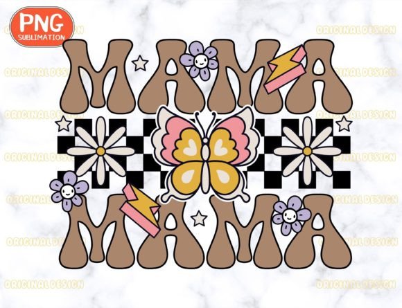 Download Retro Checkered Mama Png - Mom Life Png - Png Collection