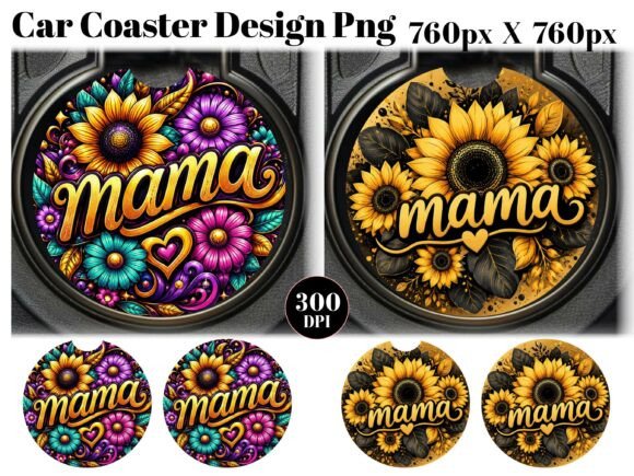Download Sunflower Mama Car Coaster PNG - Png Collection