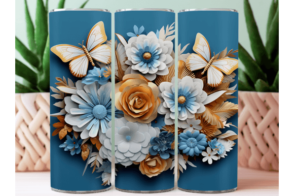 Download 3D Flower Tumbler Wrap Sublimation PNG - Png Collection