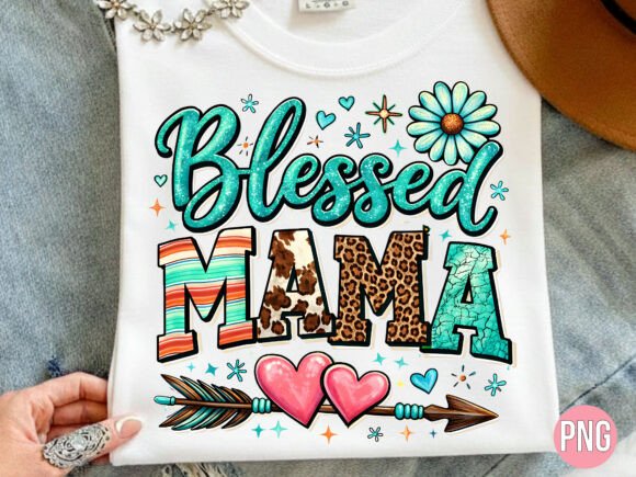 Download Western Blessed Mama Heart PNG T-shirt - Png Collection