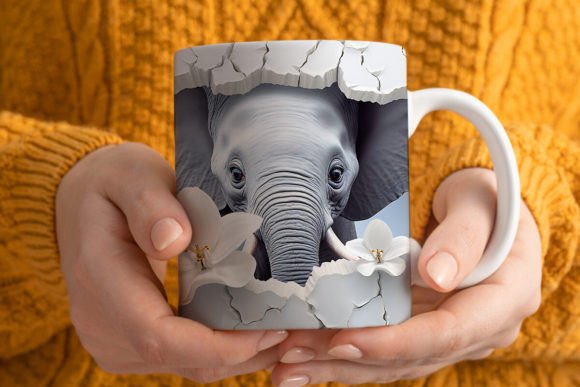 Download 3D Elephant Mug Wrap Png 1 - Png Collection