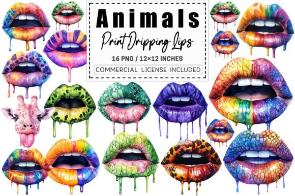 Download Animal Print Dripping Lips PNG . - Png Collection