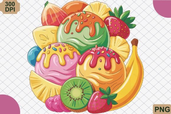 Download Fruit Ice Cream Combo PNG - Png Collection