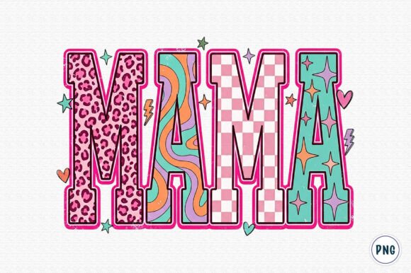 Download Retro Floral Mama Checkered Mom PNG - Png Collection
