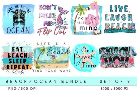 Download Beach Sublimation Bundle - Set of 8 PNGs - Png Collection