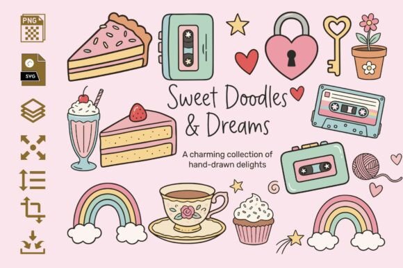 Download Sweet Doodles &amp; Dreams PNG &amp; SVG Bundle - Png Collection