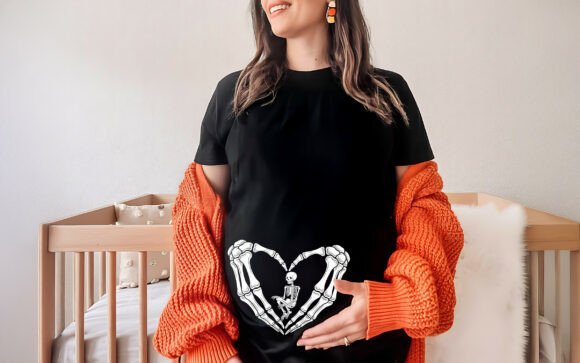 Download Halloween Pregnant Skeleton Baby SVG PNG - Png Collection