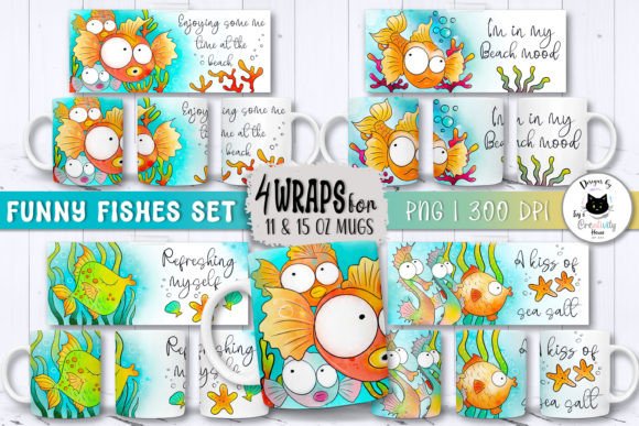 Download Funny Summer Mug Wraps | Funny Fish PNG - Png Collection