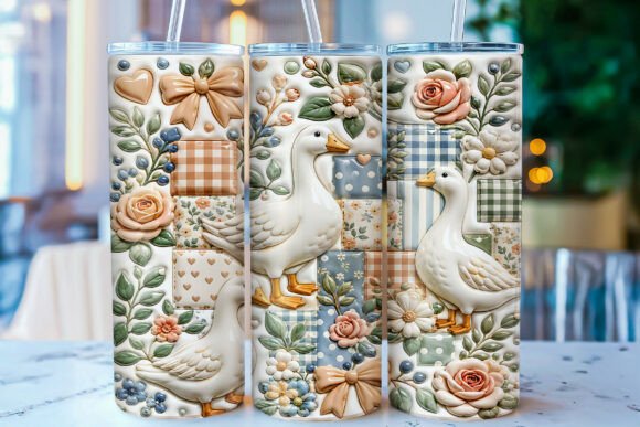 Download Inflated Goose Floral Tumbler Wrap PNG - Png Collection