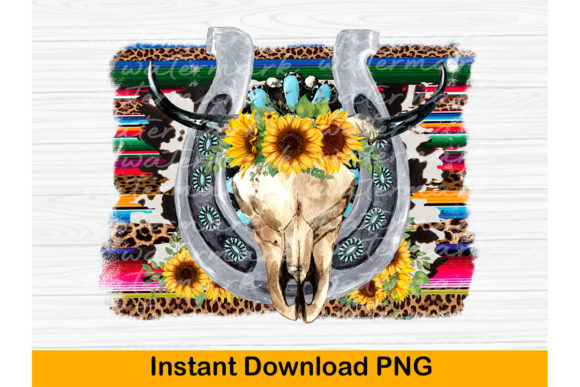 Download Horseshoe Floral Bull Skull Gemstone Png - Png Collection