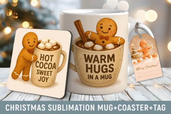 Download Christmas Sublimation Mug Wrap, Coaster - Christmas sublimation Collection