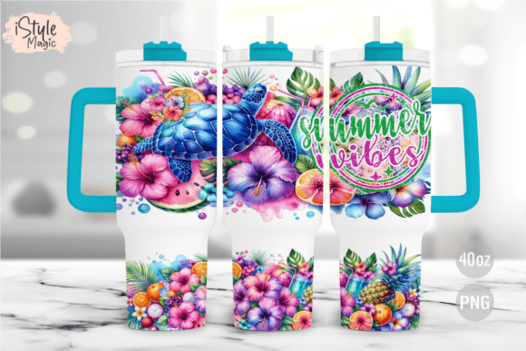 Download Summer Vibes 40oz Tumbler Wrap PNG - Png Collection