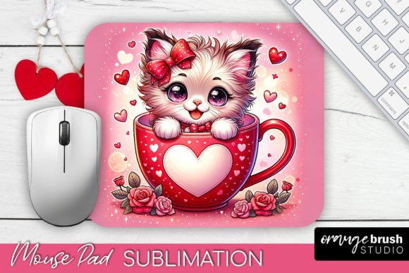 Download Valentines Mouse Pad, Valentine Cat PNG - Png Collection