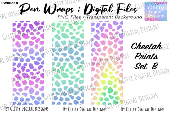 Download Neon Rainbow Cheetah Pen Wraps PNG Set B - Png Collection