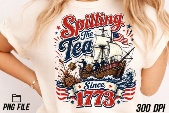 Download Spilling Tea PNG 1776 Ship USA America - Png Collection
