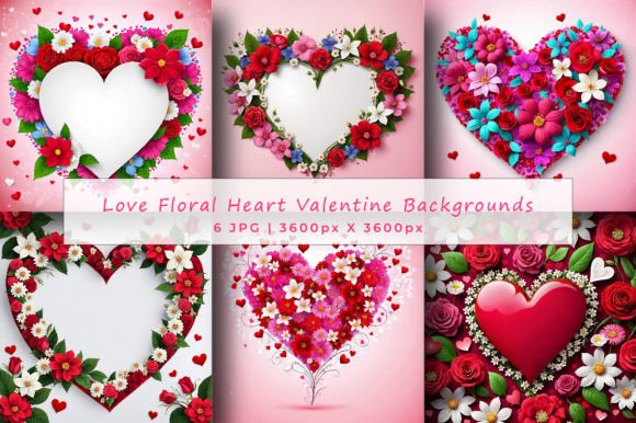 Download Love Floral Heart Valentine Backgrounds - Valentine backgrounds Collection