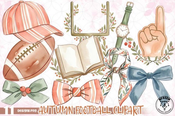 Download Watercolor Autumn Football Clipart PNG - Png Collection