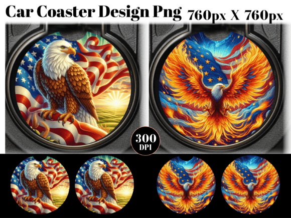 Download American Flag Eagle Car Coaster PNG - Png Collection