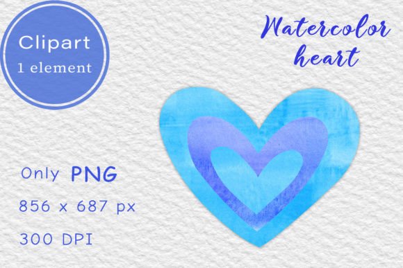 Download Blue Watercolor Heart. Clipart PNG - Png Collection