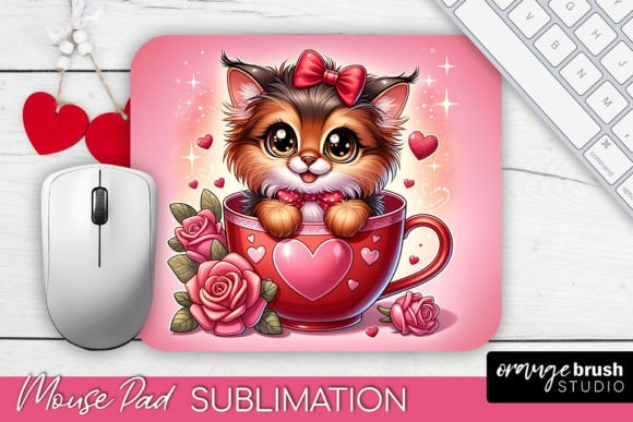 Download Valentines Mouse Pad, Valentines Day Cat - Valentines day Collection