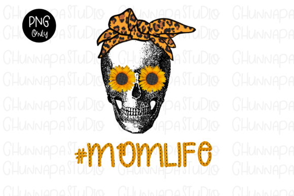 Download Mom Life Skull Sunflower Sublimation PNG - Png Collection
