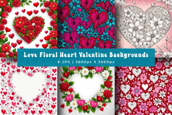 Download Love Floral Heart Valentine Backgrounds - Valentine backgrounds Collection