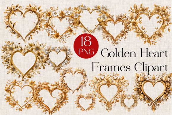 Download Gold Heart Frame Clipart, Valentines PNG - Png Collection