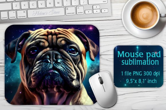 Download Galaxy Pug Dog Sublimation Mouse Mat PNG - Png Collection