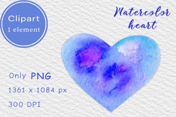 Download Blue Watercolor Heart. Clipart PNG - Png Collection