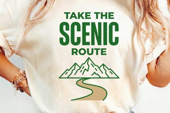 Download Take the Scenic Route T-Shirt Design PNG - Png Collection