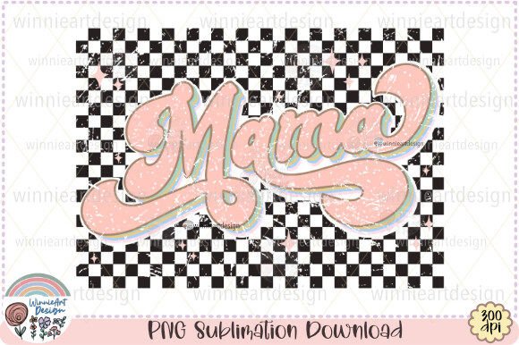 Download Retro Checkered Mama Pink Mom Life PNG - Png Collection