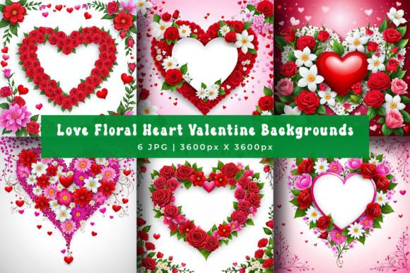 Download Love Floral Heart Valentine Backgrounds - Valentine backgrounds Collection