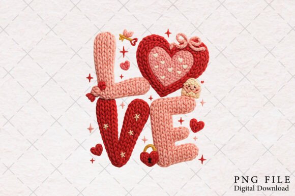 Download Faux Yarn Crochet Love Valentines PNG - Png Collection
