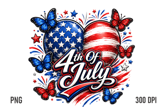 Download 4th of July Butterfly Heart PNG - Png Collection