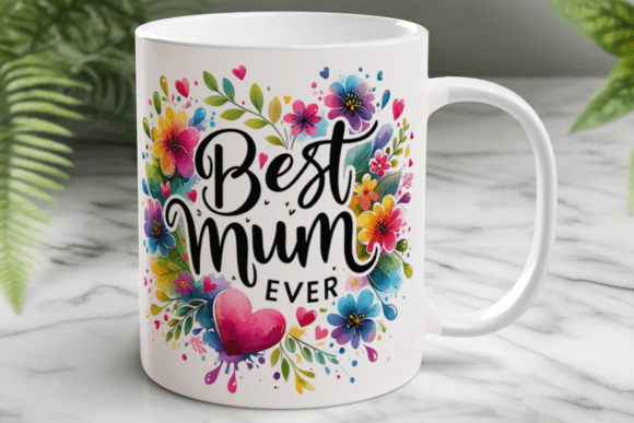 Download Best Mum Ever Floral Heart PNG Design - Png Collection