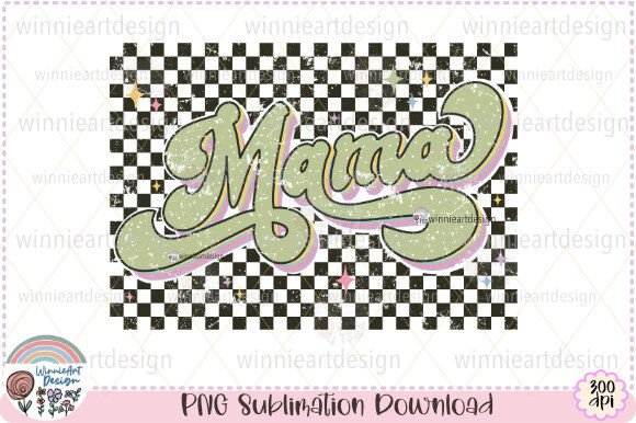 Download Retro Checkered Mama Pink Mom Life PNG - Png Collection