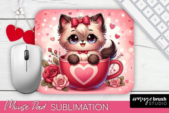 Download Valentines Mouse Pad - Valentine Cat PNG - Png Collection