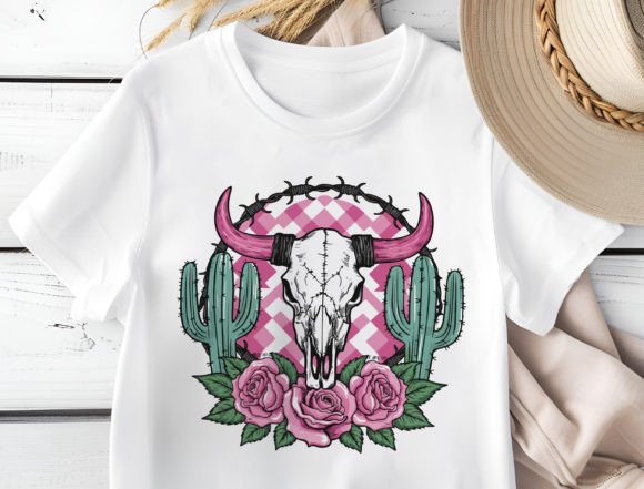 Download Western Cow Skull Png, Cactus and Roses - Png Collection