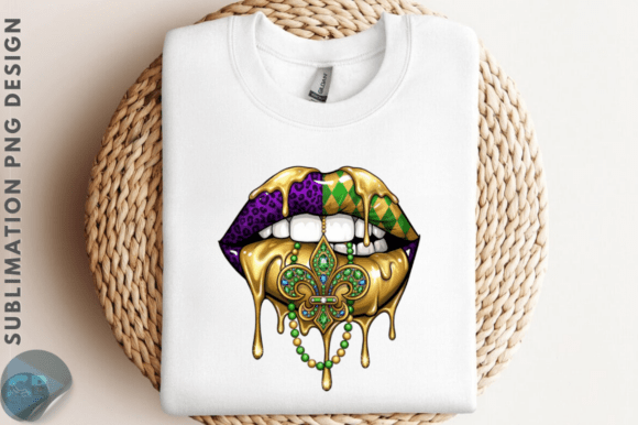 Download Mardi Gras Dripping Lips Sublimation PNG - Png Collection
