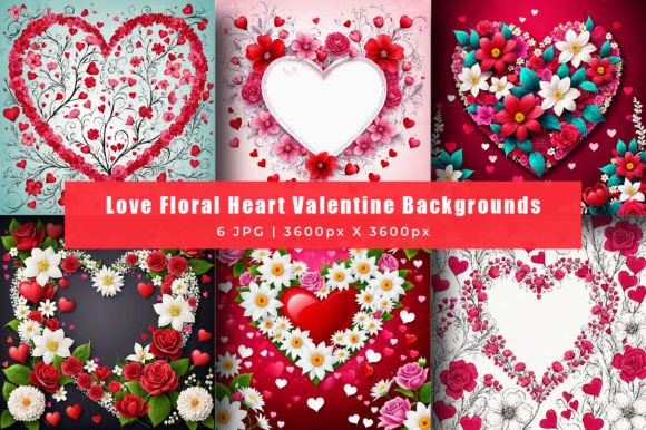 Download Love Floral Heart Valentine Backgrounds - Valentine backgrounds Collection