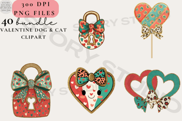 Download Valentine Dog &amp; Cat Clipart PNG Bundle - Png Collection