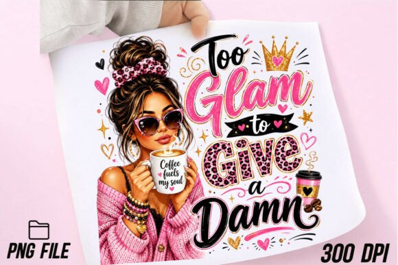 Download Glam Girl Coffee PNG Sublimation - Png Collection