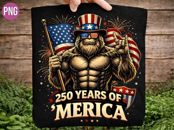 Download Funny Bigfoot 250 Years Merica USA PNG - Png Collection